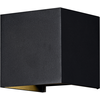 Image de Applique murale LED, éclairage extérieur, métal, noir, IP54, cube