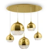 Image de Suspension, métal, doré, cristaux, douille E27