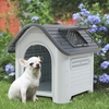 Image de Niche pour chien 'Bello' Maison pour chien avec lucarne 87 x 72 x 75 cm plastique blanc/gris