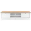 Image de Les Tendances - Bergen Meuble Tv 2 Tiroirs - Decor Chene Artisan Et Blanc - L 160 X P 45 X H 40 Cm