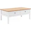 Image de CALICOSY - Table Basse 2 tiroirs L100 cm -Reproduction Blanc - BERGEN