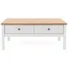 Image de Les Tendances - Calicosy - Table Basse 2 Tiroirs L100 Cm - Décor Blanc - Bergen