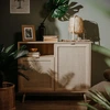 Image de CALICOSY - Buffet 2 portes 1 niche L101 cm - Impression Rotin - BALI