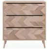 Image de CALICOSY - Commode 3 tiroirsReproduction chêne sonoma et effet chevron L80 cm - TORUN