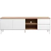 Image de CALICOSY - Meuble TV 2 portes, 2 niches et 2 tiroirsReproduction chêne L186 cm - Zamos