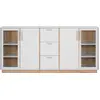 Image de CALICOSY - Buffet 4 portes et 3 TiroirsReproduction Blanc et Bois L204 cm - SPLIT