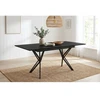 Image de Table À Manger Extensible Pula - Ardoise & Noir - Rectangulaire - 10 Personnes - 160-200 X 76 X 90 Cm