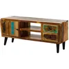Image de MASSIVMOEBEL24 | Meuble TV 145x45 Bois de récupération laqué Multicolore SIXTIES #102