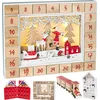 Image de Brubaker Calendrier de l'Avent réutilisable en bois à remplir - Père Noël dans la forêt avec éclairage LED - Calendrier de Noël DIY 35.5 x 6 x 27 cm
