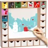 Image de BRUBAKER Calendrier de l'Avent réutilisable à remplir avec 24 tiroirs - Calendrier de Noël DIY à peindre, à bricoler et à décorer soi-même - vierge - hauteur 33 cm