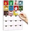 Image de BRUBAKER DIY Calendrier de l'Avent à peindre, à bricoler et à décorer soi-même - Calendrier de Noël réutilisable à remplir avec 24 tiroirs en carton - blanc - hauteur 32,5 cm
