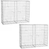 Image de Estexo - 2 Gabions À Pierres En Métal Galvanisé 100 X 80 X 30 Cm