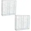 Image de Estexo   Lot De 2 Gabions À Pierres En Métal Galvanisé 100 X 100 X 30 Cm   Maille 5 X 10 Cm   Épaisseur 4 Mm Pour Murs De Soutènement