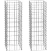 Image de Estexo - 2 Gabions À Pierres Colonne À 4 Coins En Métal Galvanisé Hauteur 100 Cm