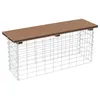 Image de Estexo - Banc De Jardin À Gabion En Métal Galvanisé Et Wpc 100 X 30 X 43 Cm Marron Clair