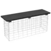Image de Estexo - Banc De Jardin À Gabion En Métal Galvanisé Et Wpc 100 X 30 X 43 Cm Gris Foncé