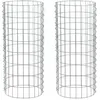 Image de Estexo - 2 Gabions De Pierre Colonne Ronde En Métal Galvanisé Ø 35 Cm Hauteur 80 Cm