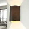 Image de Applique murale Loft de style moderne brun Abat-jour en tissu 1x E27 jusqu'à max. 60W 230V Applique intérieure compacte Éclairage salon chambre à coucher