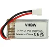 Image de Vhbw - Batterie Compatible Avec Walkera Genius Cp, Hm Mini Cp-z17, Mini Cp, Mini Pet Drone (390mah, 3,7v, Li-polymère)