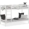 Image de lit enfant superposés lit mezzanine bois pin massif blanc single 90x200