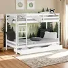 Image de lit enfant superposés lit mezzanine bois pin massif naturel single Boîte de lit