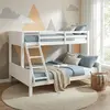 Image de Lit Enfant Lit Superposé 90x200 et 140x200 Lit D'Enfant Bois Blanc avec Matelas