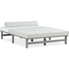 Image de Lit palette 140x200 cm Lit en bois massif gris Meuble de palette Lit en bois Lit futon