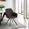 Image de Chaise Salle à Manger Anthracite Design Moderne Chaise de Cuisine Chaise pas Cher Fauteuil Rembourrée