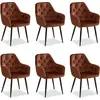 Image de Chaise Salle à Manger Lot de 6 Velours Brun Design Moderne Chaises de Cuisine Chaises pas Cher Fauteuils Rembourrée
