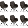Image de Chaise Salle à Manger Lot de 6 Anthracite Design Moderne Chaises de Cuisine Chaises pas Cher Fauteuils Rembourrée