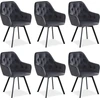 Image de Chaise de Salle à Manger Lot de 6 Moderne Velours Gris Design Chaises de Cuisine Chaises pas Cher Fauteuils Rembourrée