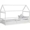 Image de Lit D'Enfant 90x200 cm Lit Cabane Montessori avec Barriere Lit Montessori Bébé Lit Maison