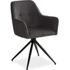 Image de Chaise de Salle à Manger Moderne Velours Côtelé Gris Design Chaise de Cuisine Chaise pas Cher Fauteuil Rembourrée