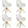 Image de Chaise de Salle à Manger Lot de 4 Moderne Bouclé Beige Design Chaises de Cuisine Chaises pas Cher Fauteuils Rembourrée