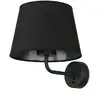 Image de Licht-erlebnisse - Applique Avec Interrupteur Noir Abat-jour Tissu Maja Applique Chambre