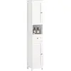 Image de SoBuy Armoire de salle de bain Armoire haute avec tiroirs Armoire de salle de bain étroite Meuble de salle de bain haut peu encombrant Armoire étroite 32x170x30cm FRG236-W