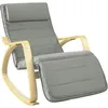 Image de Fauteuil À Bascule Avec Repose-pied Réglable Design Rocking Chair Fauteuil Relax Bouleau Flexible (gris) Fst16-dg Sobuy