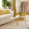 Image de SoBuy Table basse Lot de 2 - Table d'appoint peu encombrante, Table de salon Petite table, Grande 55 cm & Petite 40 cm, Blanc, FBT74-W