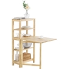 Image de SoBuy FWT70-N Table de salle à manger pliante avec étagère Table de salle à manger en bois d'hévéa Table pliante de cuisine Bureau Salle à manger LHT environ : 98x126x60cm