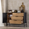 Image de SoBuy HFSB02-SCH Buffet Armoire de cuisine Armoire d'entrée Buffet Armoire à chaussures Commode de cuisine Armoire de rangement Armoire TV Noir LHT env. 114x83x40cm