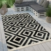 Image de Tapis d'extérieur moderne Motif losange Look vintage Tissage plat Résistant aux intempéries Taille 160 cm Rond
