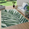 Image de Tapis d'extérieur résistant aux intempéries Balcon Palmiers Jungle Motif floral bohème Vert Taille 120 cm Rond