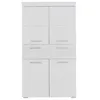 Image de Meuble De Salle De Bain Colonne Double 4 Portes 1 Tiroir   Dimensions L73 X P31 X H130 Cm   Finition Blanche Brillante   Armoire Murale De Rangement   Trendteam