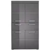 Image de Trendteam - Colonne Double Amanda - 4 Portes + 1 Tiroir - L73 X P31 X H130 Cm - Gris