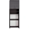 Image de AmandaMandoBea Armoire de toilette avec miroir pour machine à laver, 2 portes, 2 compartiments ouverts, gris, gris agave brillant.