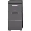 Image de Meuble De Salle De Bain Rangement Bas - 1 Porte & 1 Tiroir - Gris - L 37 X P 31 X H 79 Cm - Amanda