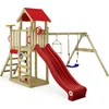 Image de Tour de jeux Wickey MultiFlyer Light avec balançoire et toboggan, couleur rouge