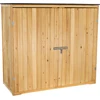 Image de Wiltec Abri de jardin   1360 x 580 x 1270 mm   en bois verni   avec Toit revêtu par PVC et 2 portes   Cabane Remise pour rangement outils pour Jardin, Terrasse & Balcon
