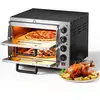 Image de Wiltec - Four À Pizza Électrique 2 Étages   3000 W   570 X 560 X 440 Mm   Avec Pierre Réfractaire Alimentaire En Cordiérite   Matériel De Gastronomie Cuisine, Appareil Cuisson