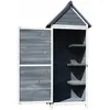 Image de Wiltec - Armoire De Jardin En Bois   Gris   77 X 53 X 179 Cm   Avec Porte & Toit En Pente À Pignon   Avec Isolation Bitumineuse   Jardinage Rangement Outils